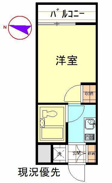 ウィンベルソロ鶴間第4(ワンルーム/1階)の間取り写真
