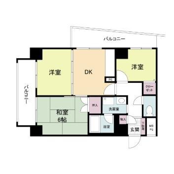 第一玉造(3DK/5階)の間取り写真