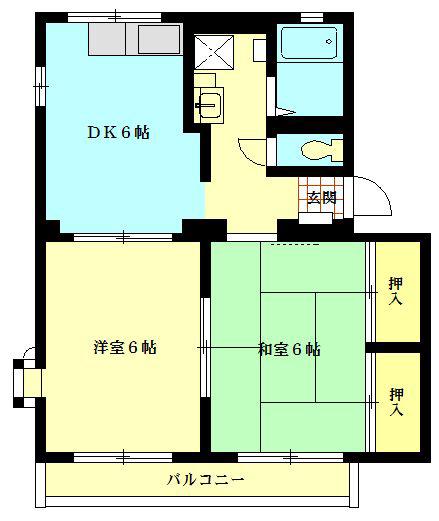 シティハイムKEI(2DK/2階)の間取り写真