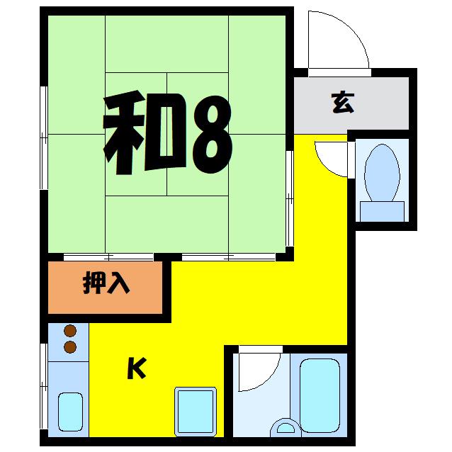篠崎荘(1K/1階)の間取り写真