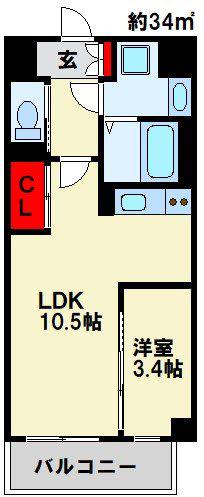 THE APARTMENT開(1LDK/2階)の間取り写真