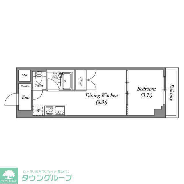 アパートメンツ練馬北町(1DK/4階)の間取り写真
