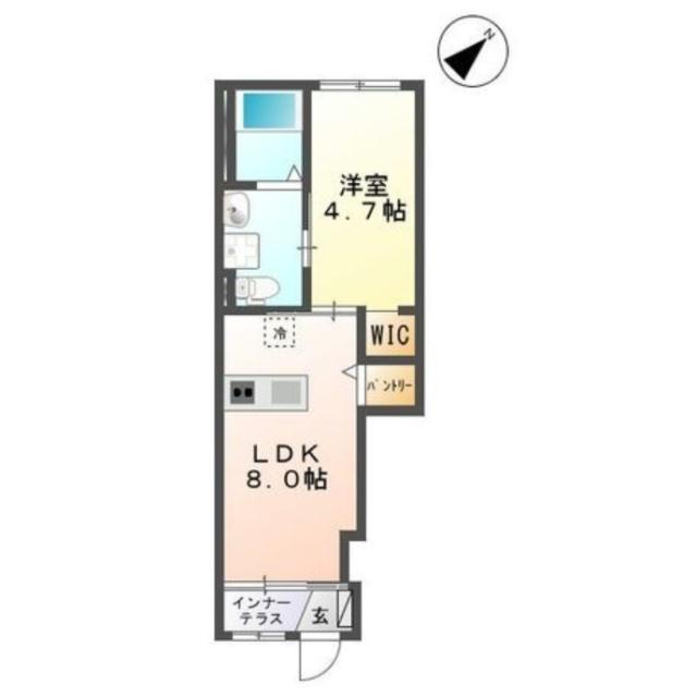 グランディールV(1LDK/1階)の間取り写真