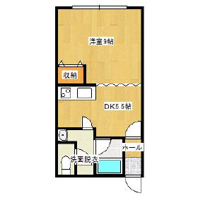 Mハイツ宮の森1(1DK/1階)の間取り写真