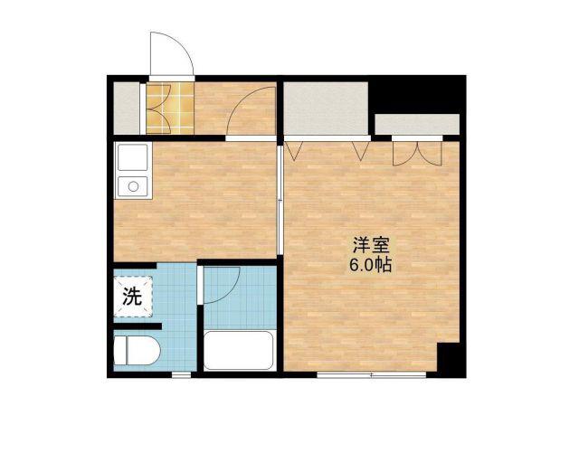 ウィング片淵(1K/1階)の間取り写真
