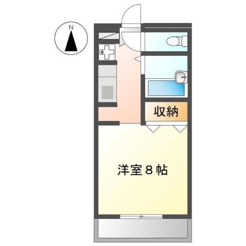 ＪＲ長崎本線 鍋島駅 徒歩50分 2階建 築20年(1K/1階)の間取り写真