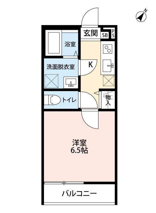 リバーサイド 南浦和(1K/2階)の間取り写真