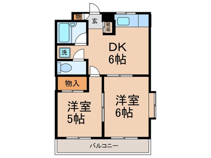 ヴェリテ石神井台(2DK/3階)の間取り写真
