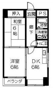 エバーグリーン2番館(2DK/4階)の間取り写真