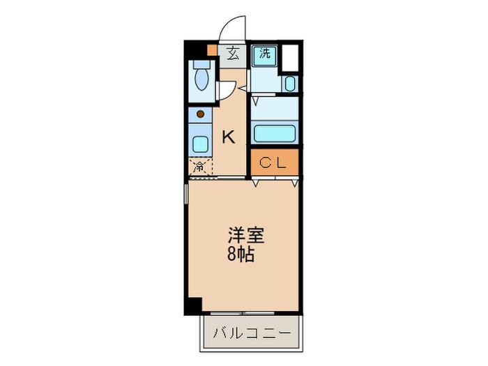 アヴニール(1K/1階)の間取り写真