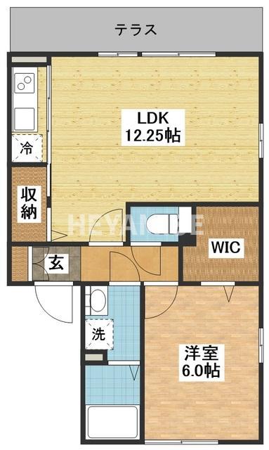 ルーチェ・シュウ B(1LDK/1階)の間取り写真