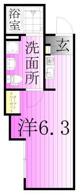 フィオーレ五反野II(ワンルーム/4階)の間取り写真