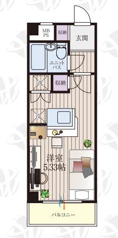 BCASA越谷大袋IIIRE-BORN(ワンルーム/3階)の間取り写真