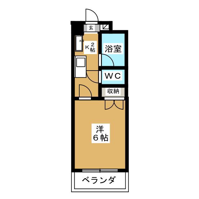 グランカーサ伊藤(1K/3階)の間取り写真