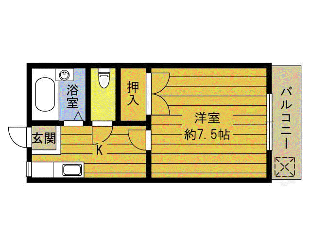 コーポブルースカイ(1K/3階)の間取り写真
