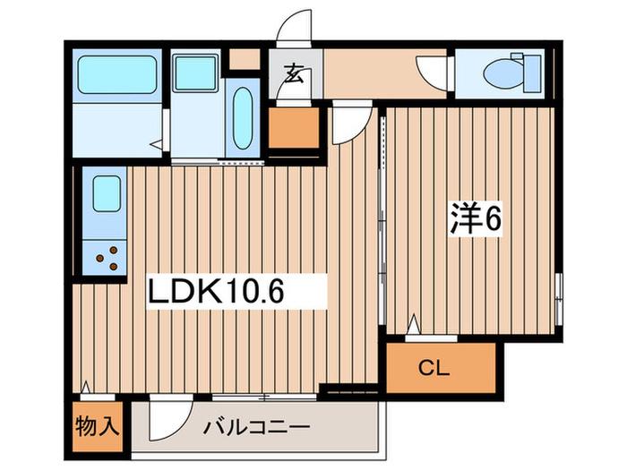 PRENDRE(1LDK/1階)の間取り写真