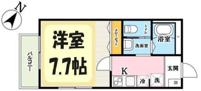 グレイスII(1K/1階)の間取り写真