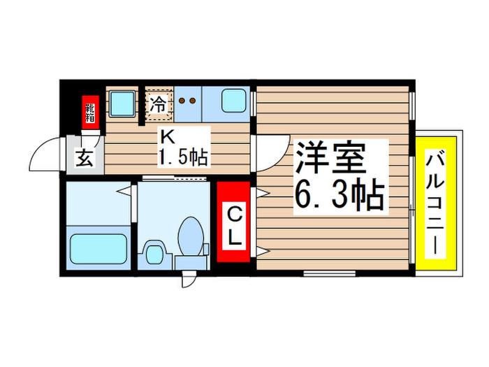 AXIS FUNABASHI(1K/3階)の間取り写真