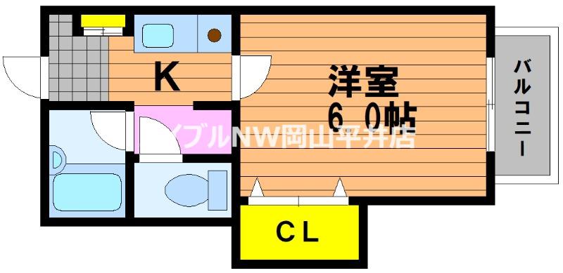 花ノ木コーポ(1K/2階)の間取り写真