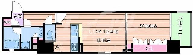 アーバネックス心斎橋(1LDK/8階)の間取り写真