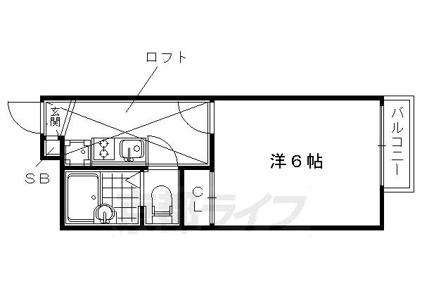 レオパレスMOON LIGHT(1K/1階)の間取り写真