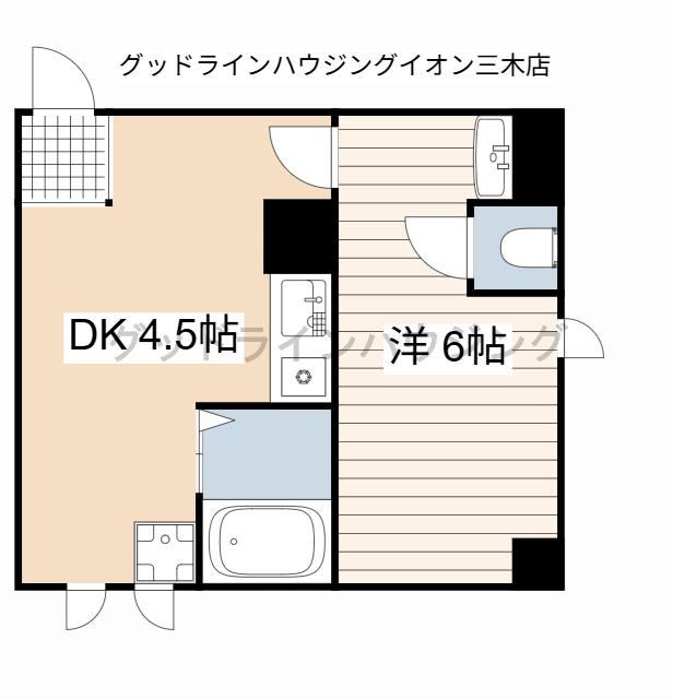 メゾンララ(1DK/3階)の間取り写真