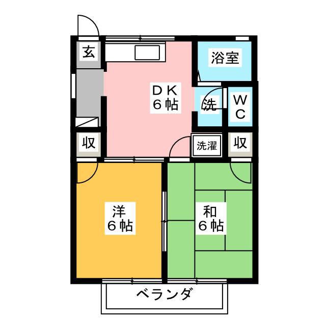 ラシェール曲金(2DK/1階)の間取り写真