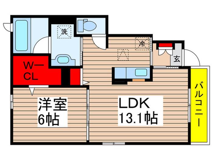 メゾン ド ソレイユII(1LDK/1階)の間取り写真