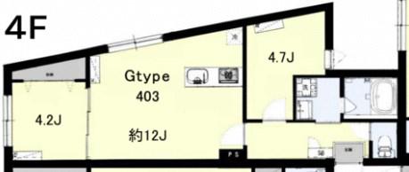 CITY FRONT KITASENJU(2LDK/4階)の間取り写真