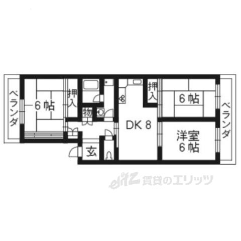 カルムハイツ平井(3DK/3階)の間取り写真