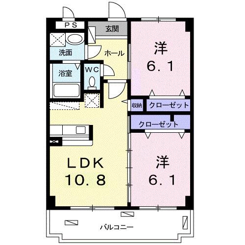 フローレンスガーデン(2LDK/2階)の間取り写真
