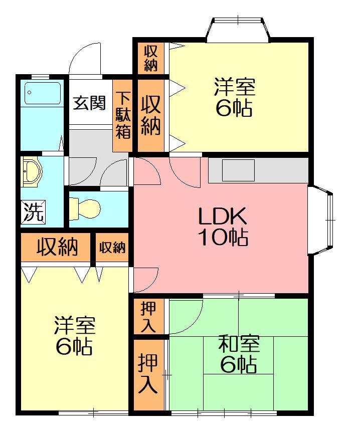 クロッシングイシイ(3LDK/1階)の間取り写真