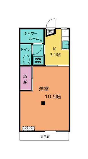 山王グリーンハイツ(1K/1階)の間取り写真