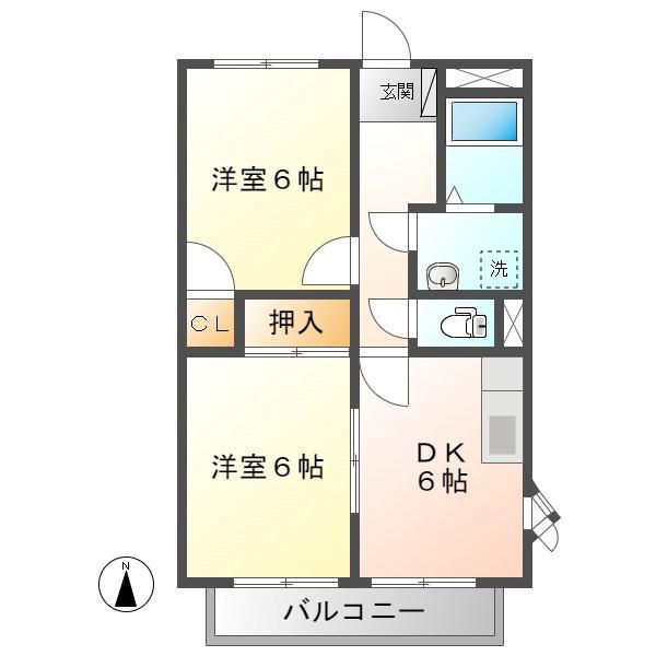 サープラスF・A(2DK/1階)の間取り写真