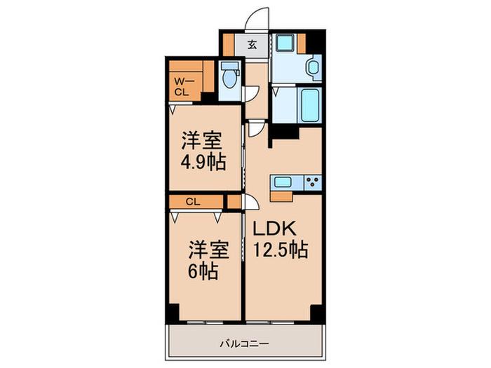 グランリベレ明石(2LDK/2階)の間取り写真