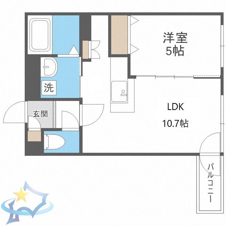 シティレジデンス(1LDK/4階)の間取り写真
