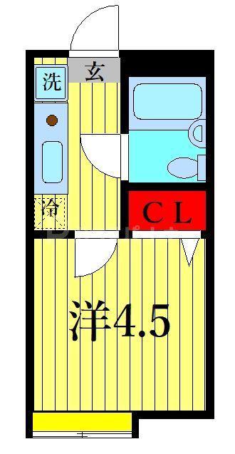 サンアベニューB(1K/2階)の間取り写真