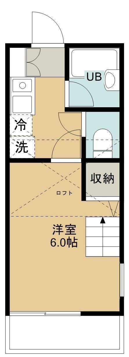 アメリカンリバティー上新井(1K/2階)の間取り写真