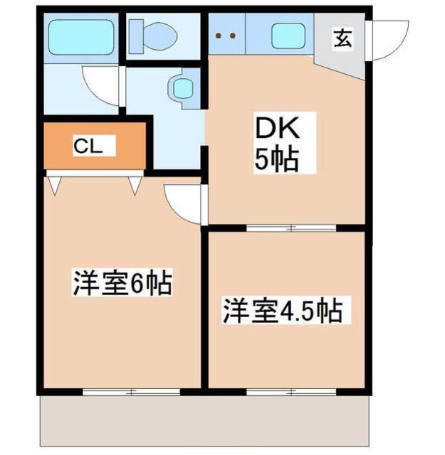 第2矢作マンション(2DK/2階)の間取り写真