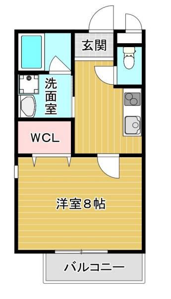 OAK中穂積(1K/1階)の間取り写真