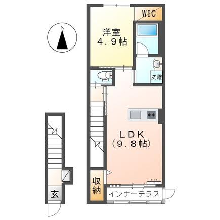 エスポア森本I(1LDK/2階)の間取り写真