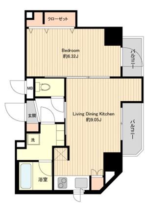 プライムアーバン板橋区役所前(1LDK/11階)の間取り写真