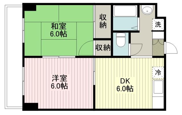 フジハイツIII(2DK/1階)の間取り写真