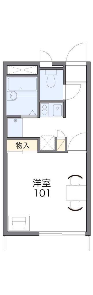 レオパレス矢ノ津(1K/1階)の間取り写真