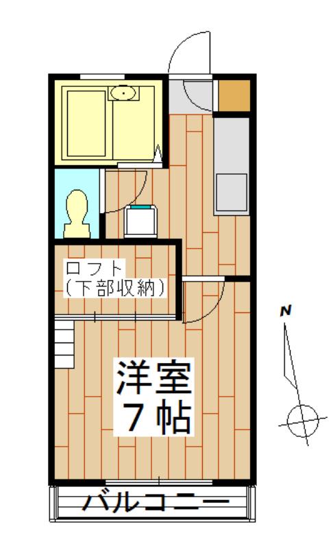 コーポミューズ(1K/1階)の間取り写真