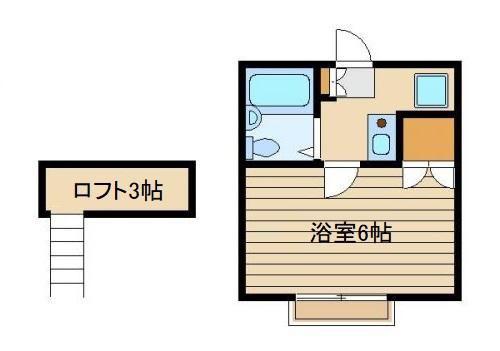 ハイブリッヂ(1K/1階)の間取り写真