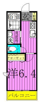 プレミール北千住(1K/1階)の間取り写真