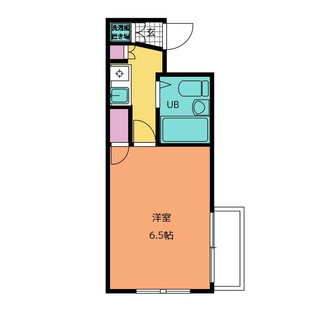 セレーネ京町(1K/4階)の間取り写真