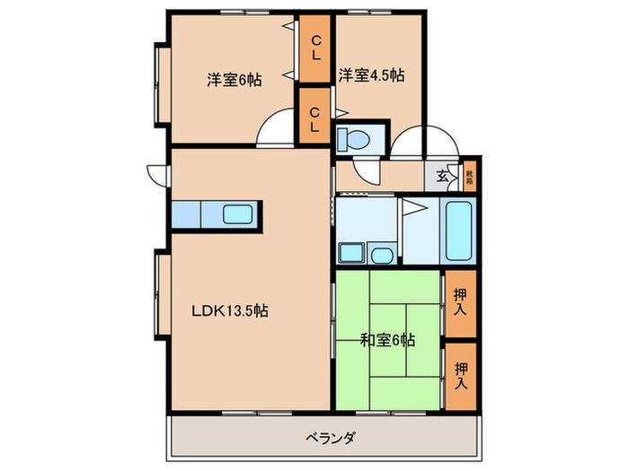 コンテパルティロ原(3LDK/2階)の間取り写真