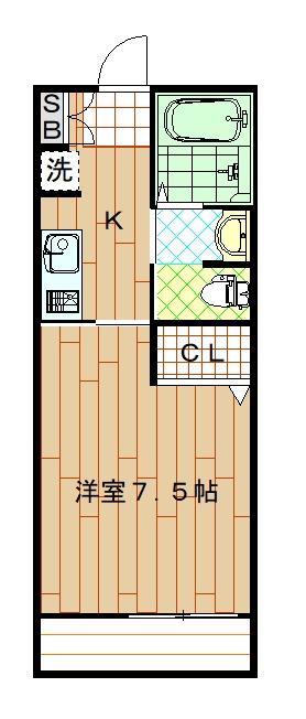 クレセール(1K/1階)の間取り写真